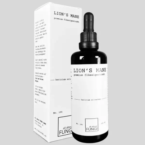 Lion’s Mane Gedächtnis verbessern, Konzentration steigern 1 all about FUNGI LIONS MANE premium fluessigextrakt